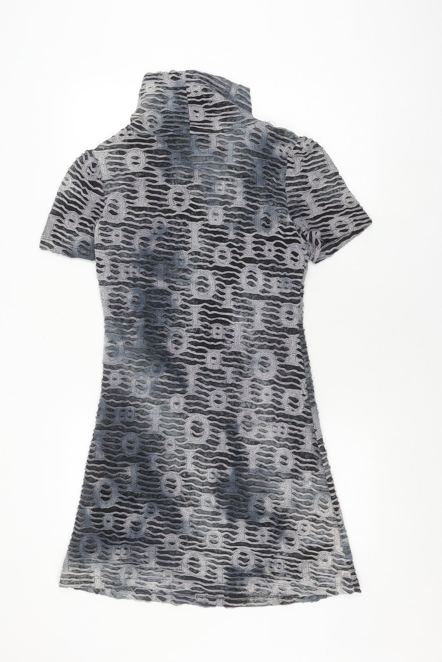 Smash! Women's Grey Geometric Knit Shift Dress M