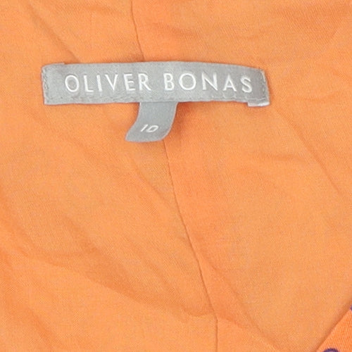 Oliver Bonas Women's Orange Floral A-Line Dress