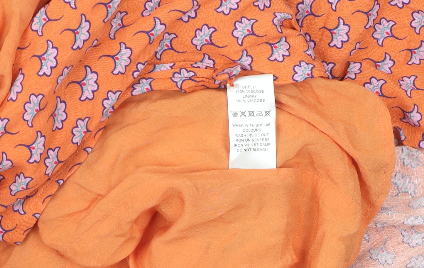 Oliver Bonas Women's Orange Floral A-Line Dress