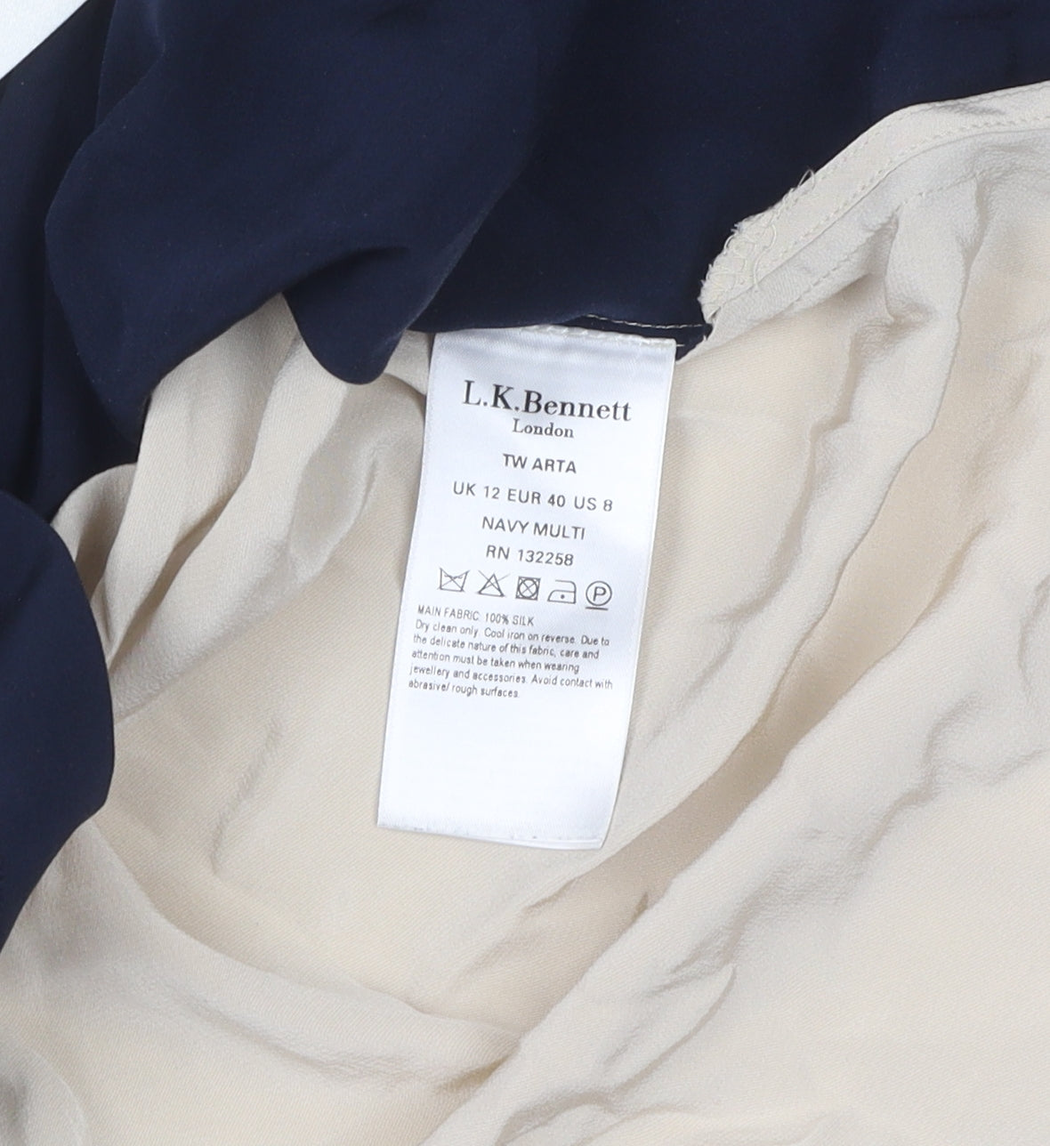 L.K. Bennett Women's Silk Shirt Dress, Multicoloured, UK 12