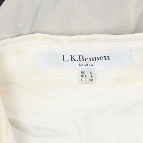 L.K. Bennett Women's Silk Shirt Dress, Multicoloured, UK 12