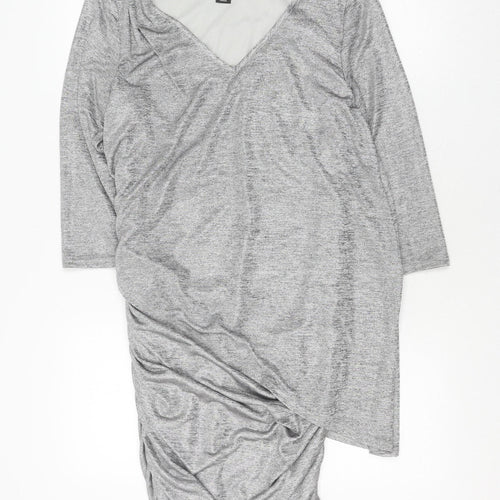 Frank Lyman Women's Grey Midi Sheath Dress, Size 12