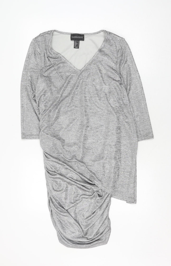 Frank Lyman Women's Grey Midi Sheath Dress, Size 12