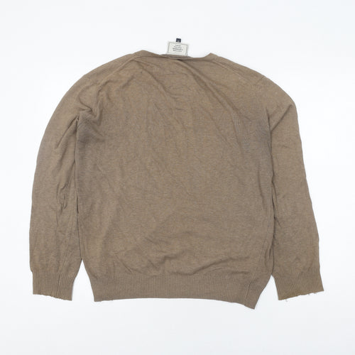 John Lewis Men's Beige Cotton Cashmere Pullover - M