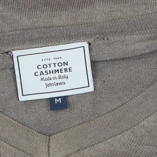 John Lewis Men's Beige Cotton Cashmere Pullover - M