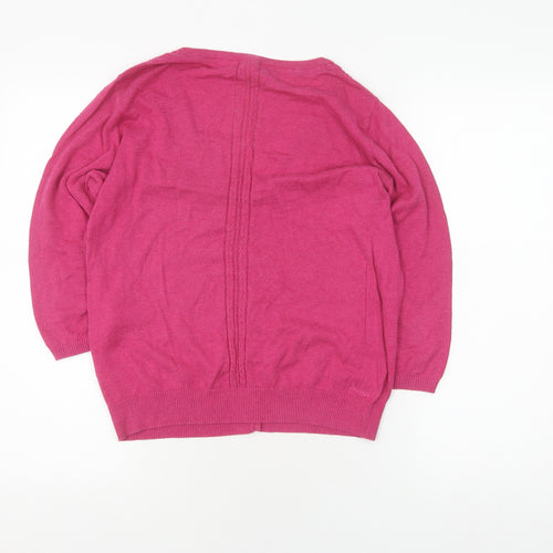 Fat Face Women's Pink V-Neck Cardigan Size 16