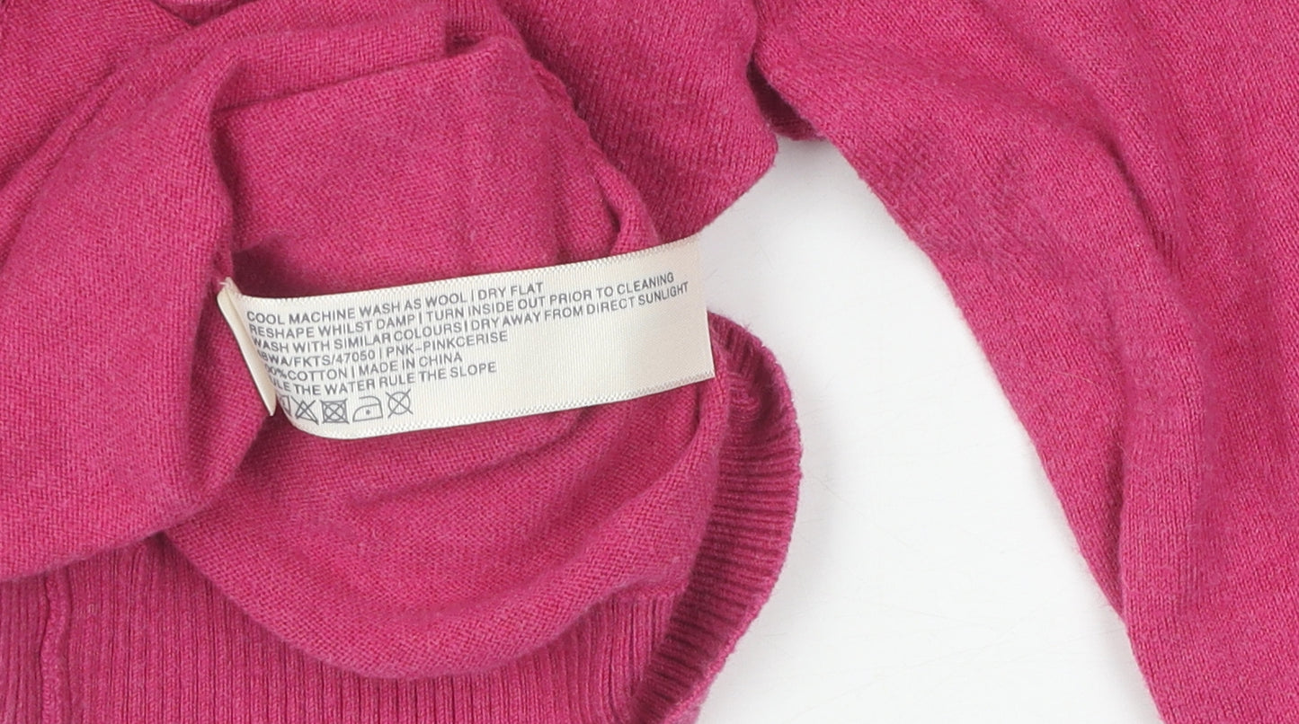 Fat Face Women's Pink V-Neck Cardigan Size 16