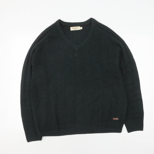 PG Field Men's Green Pullover Jumper L V-Neck