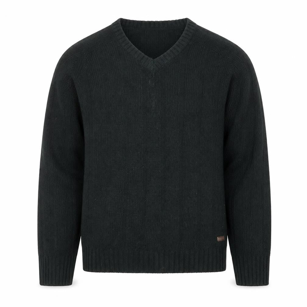 Front view of PG Field Men's Green jumper L V-Neck
