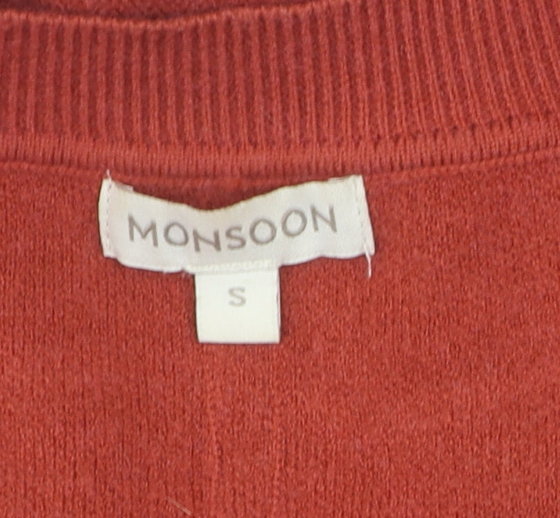 Monsoon Women's Red Coatigan - Size S, Mid-Length