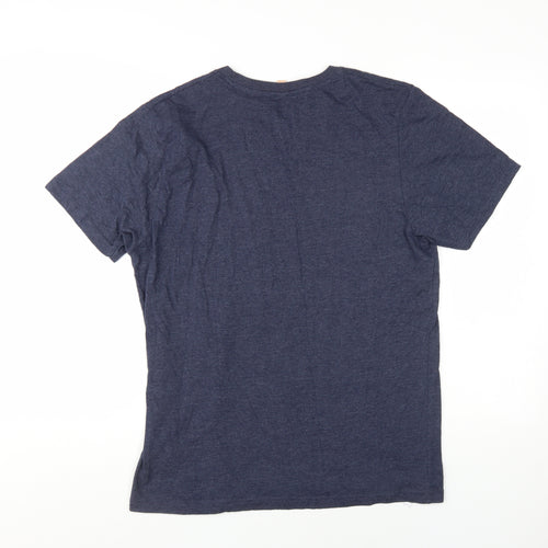 Salvage Men's Blue Graphic T-Shirt L Recycled