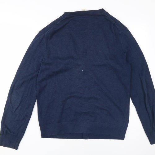 Gap Unisex Blue Medium Cotton V-Neck Cardigan