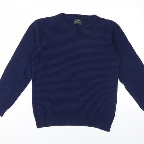 Tiffosi Boys Navy Blue Crew Neck Jumper, Size 13-14