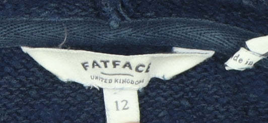 FatFace Women's Blue Full Zip Hoodie Size 12