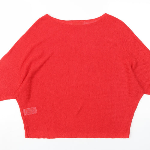 Phase Eight Women's Red Linen Pullover Jumper S