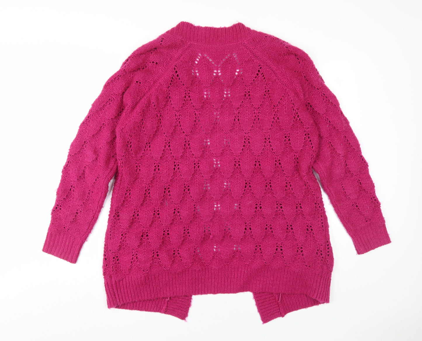 Vila Women's Pink Cardigan, S, Open-Knit, Casual
