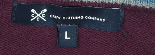 Crew Clothing Men's Red V-Neck Pullover Jumper L