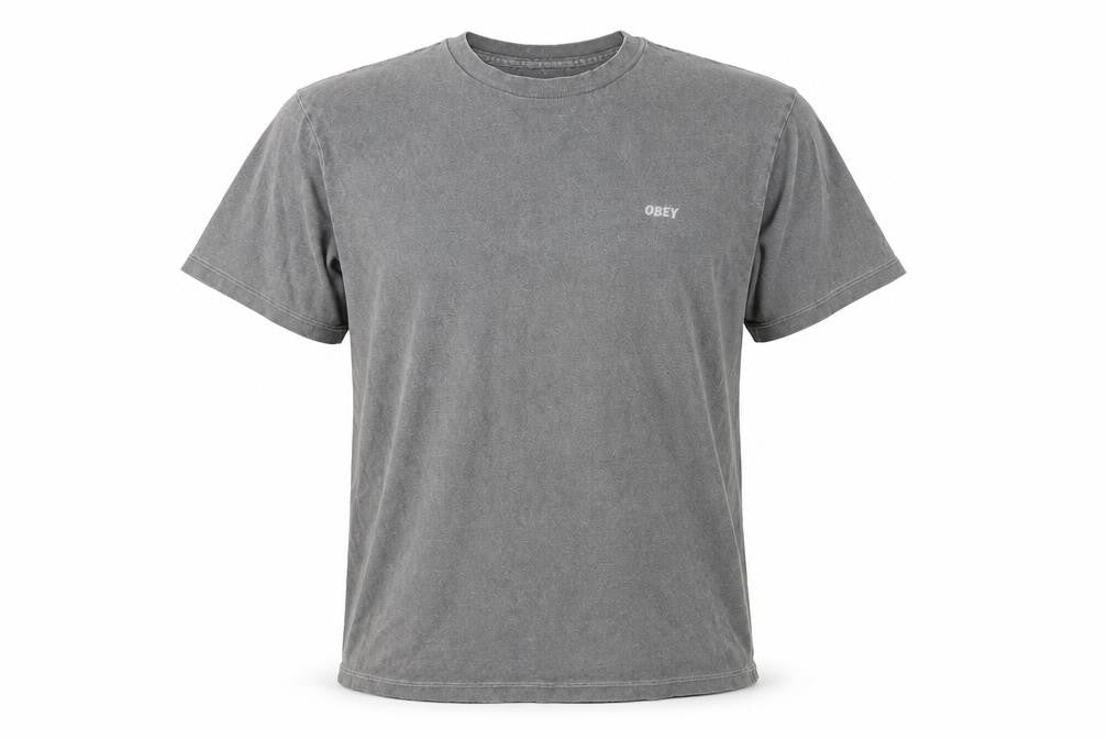 Front view of Obey Men's Grey Art Graphic T-Shirt M Regular Fit