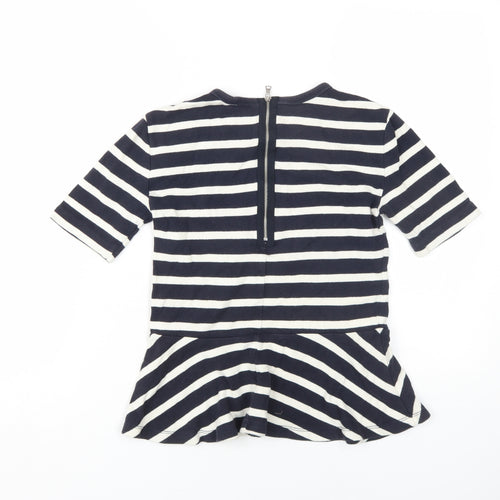 Gap Women's Black Striped XS Round Neck T-Shirt