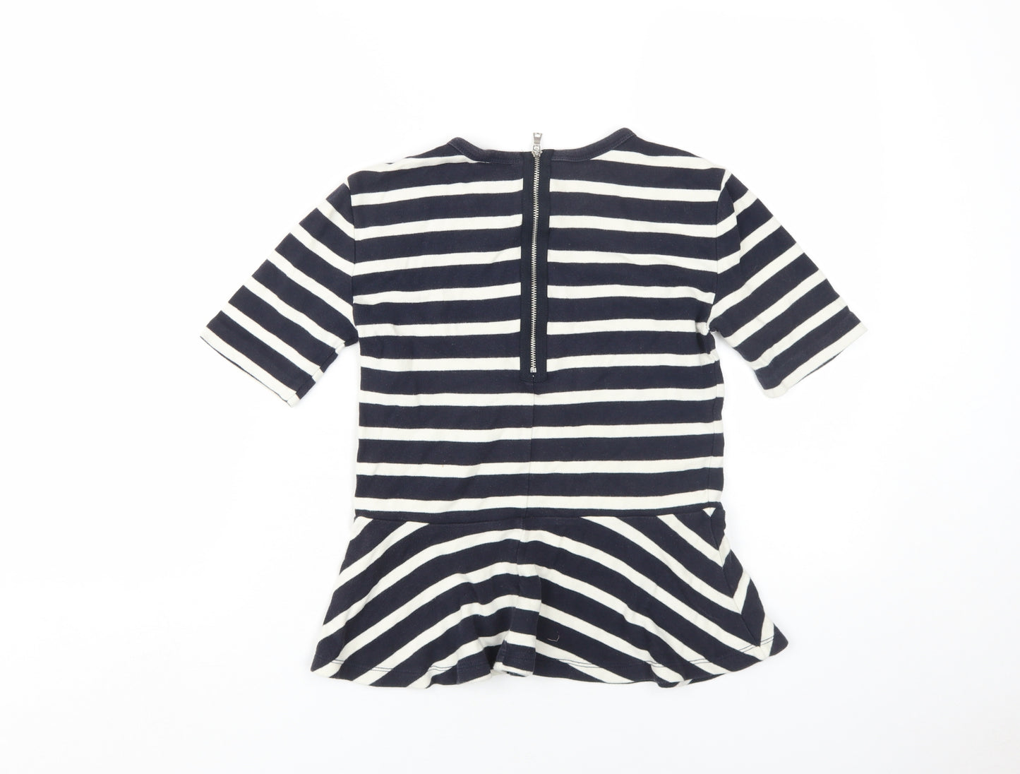 Gap Women's Black Striped XS Round Neck T-Shirt