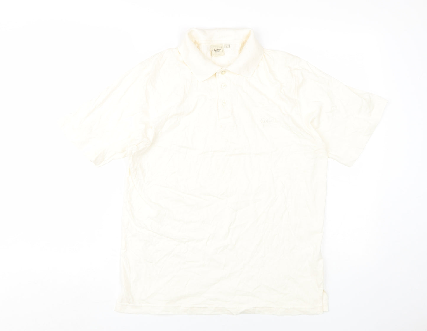 Cotton Traders Men's Beige Polo Shirt, S, Short Sleeve