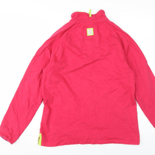 Weird Fish Women's Pink 1/4 Zip Pullover Sweatshirt, Size 14
