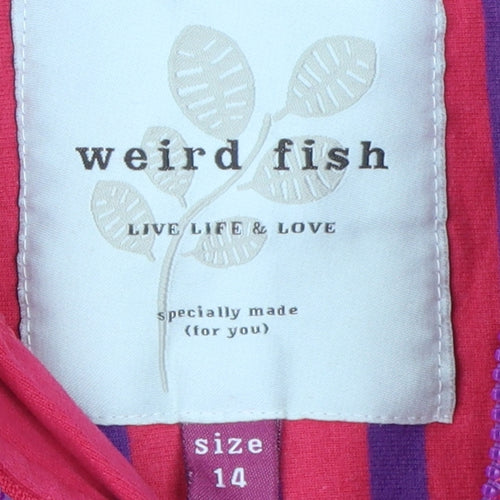 Weird Fish Women's Pink 1/4 Zip Pullover Sweatshirt, Size 14