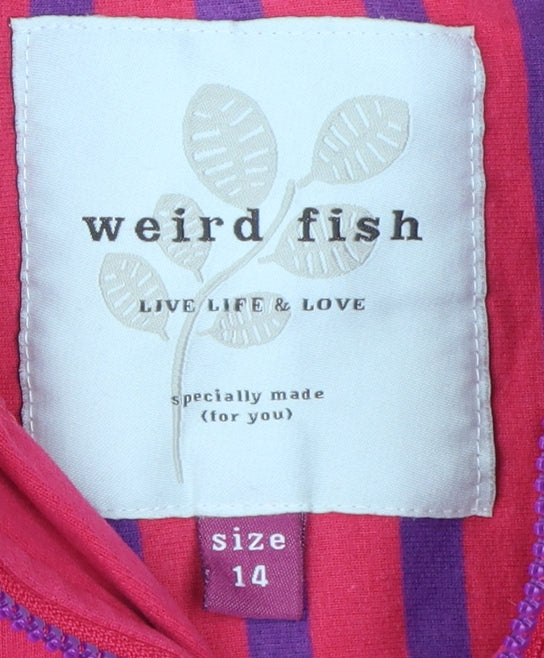 Weird Fish Women's Pink 1/4 Zip Pullover Sweatshirt, Size 14