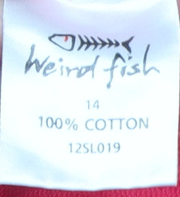 Weird Fish Women's Pink 1/4 Zip Pullover Sweatshirt, Size 14