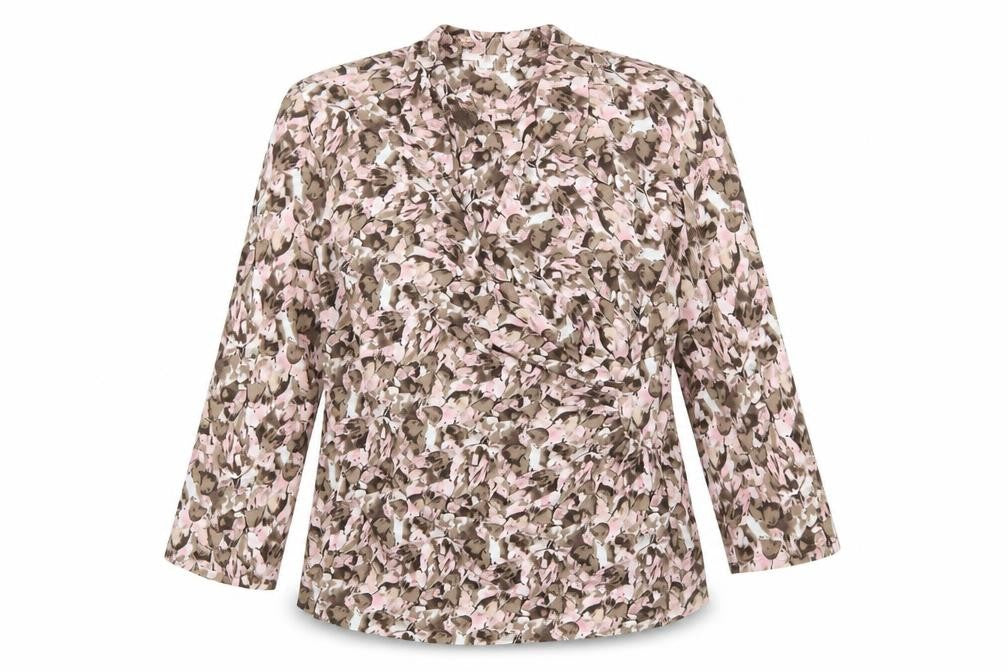 Front view of Country Casuals Women's Multicoloured Wrap Blouse, size L