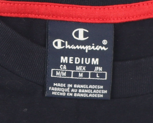 Champion Men's Black Medium Logo T-Shirt