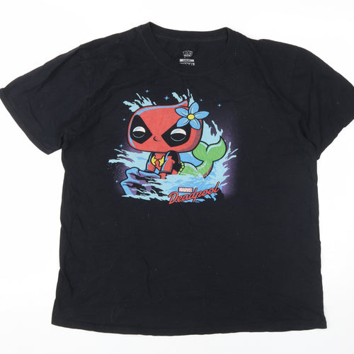 Marvel Deadpool Men's Black Graphic T-Shirt L