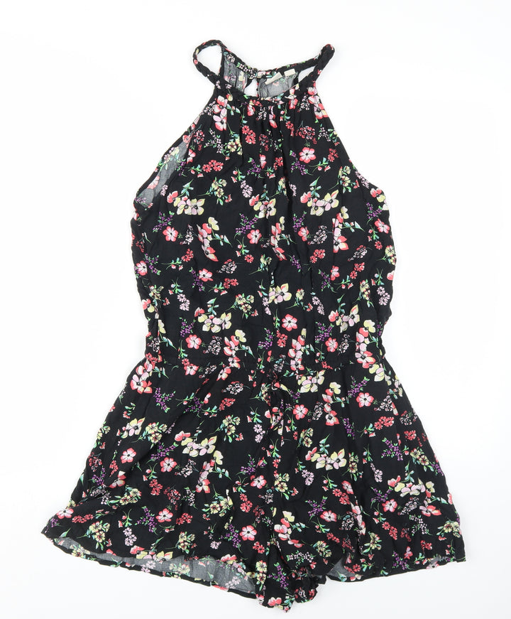 GAP Women's Black Floral Romper, M, Casual