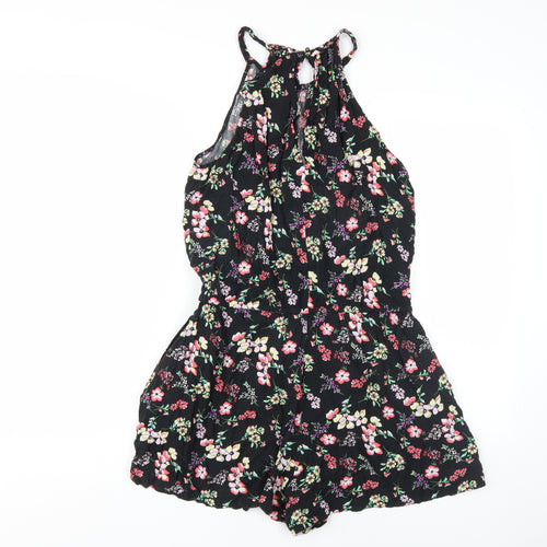 GAP Women's Black Floral Romper, M, Casual