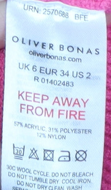 Oliver Bonas Women's Pink Pullover Jumper with Balloon Sleeves