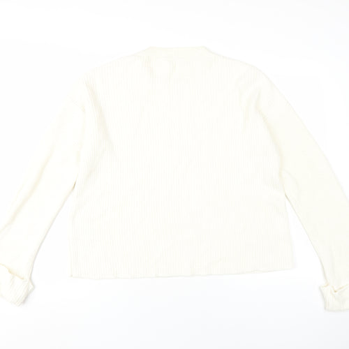 Riani Women's White High Neck Cotton Jumper, Size 12