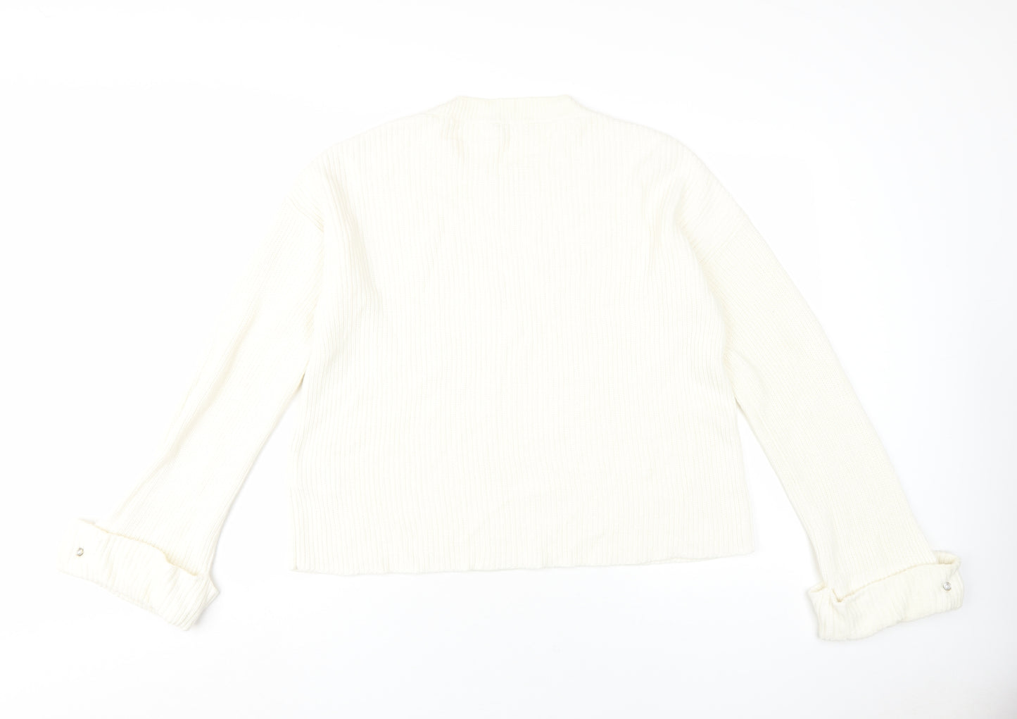 Riani Women's White High Neck Cotton Jumper, Size 12