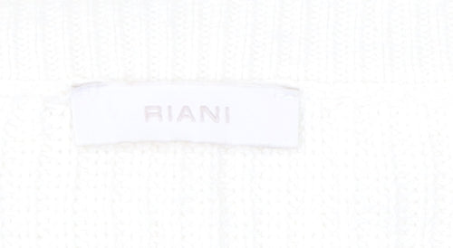 Riani Women's White High Neck Cotton Jumper, Size 12