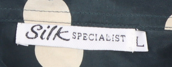 Silk Specialist Women's Black Polka Dot Button-Up Shirt