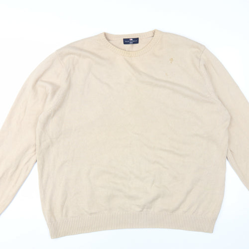 Marks & Spencer Beige XL Men's Cotton Pullover Jumper