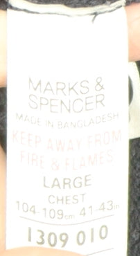 Marks and Spencer Men's Black Henley Jumper - L