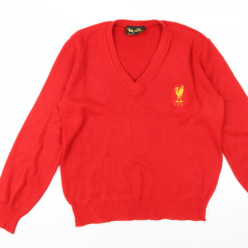 Stag Knitwear Men's Red V-Neck Jumper M Casual