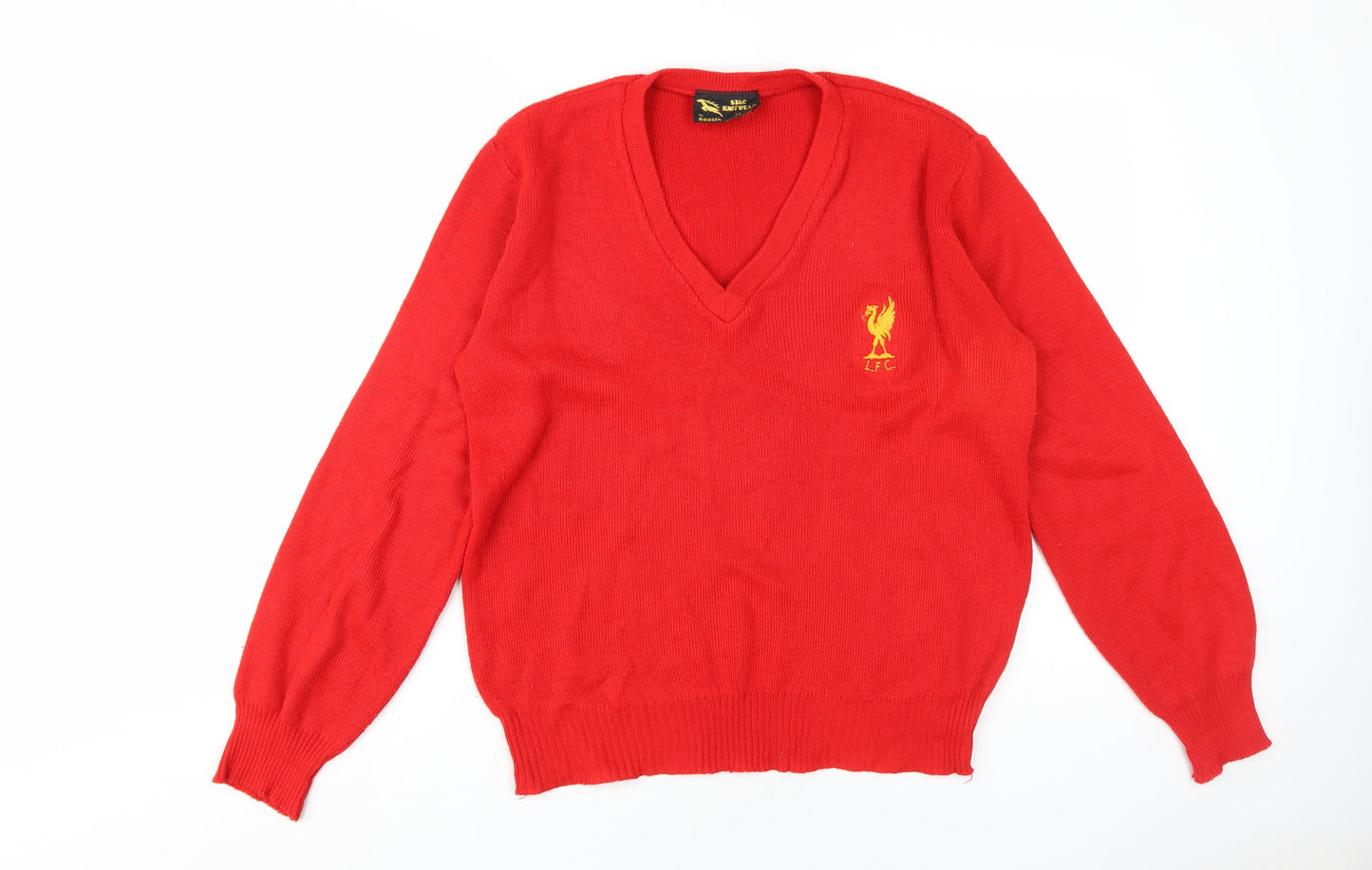 Stag Knitwear Men's Red V-Neck Jumper M Casual