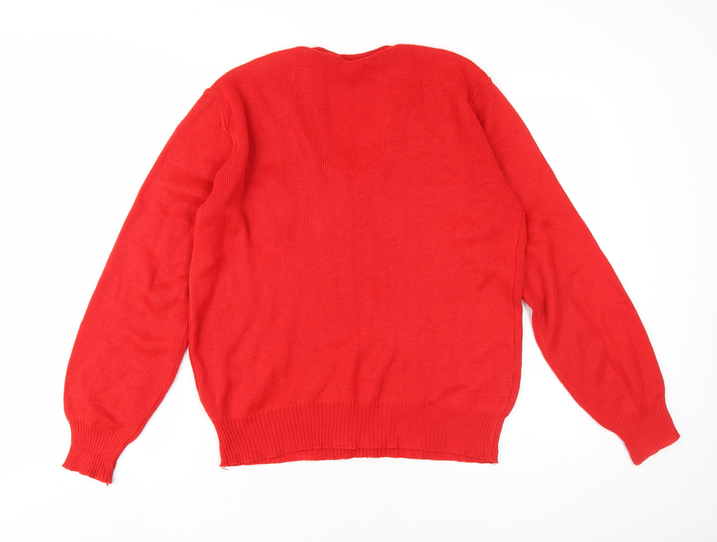 Stag Knitwear Men's Red V-Neck Jumper M Casual