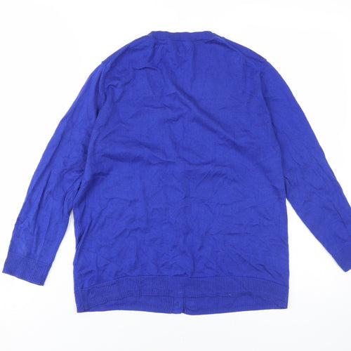 Hobbs Women's Blue V-Neck Cardigan M Casual