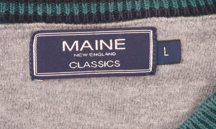 Maine New England Men's Green Pullover Jumper, L