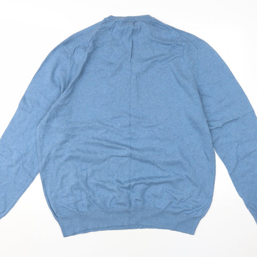 Gap Men's XL Blue Cotton Pullover Jumper V-Neck