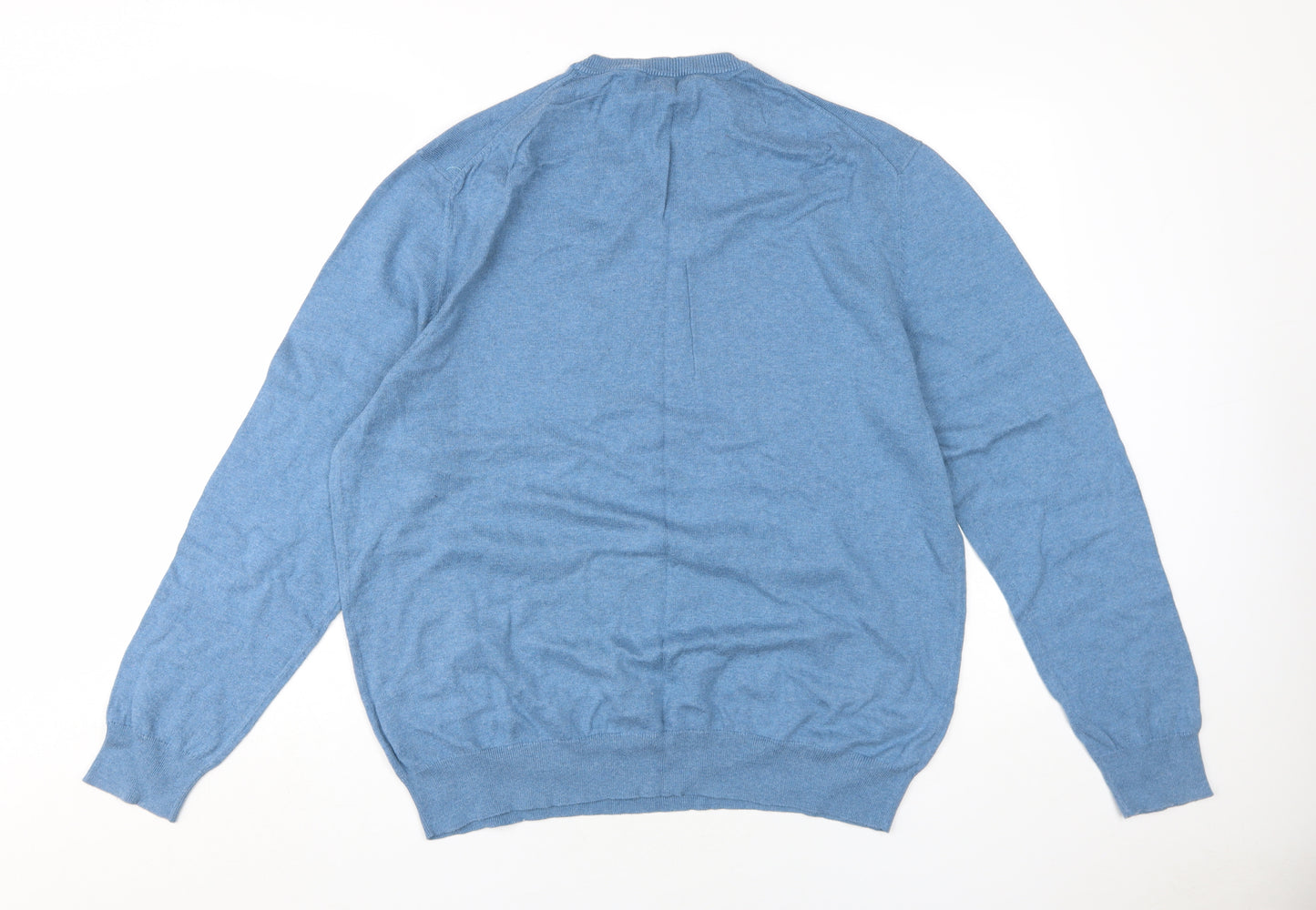 Gap Men's XL Blue Cotton Pullover Jumper V-Neck