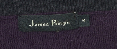 James Pringle Men's Purple V-Neck Pullover Jumper M
