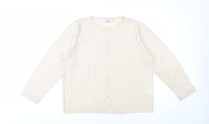 Honor Millburn Women's Beige Cable Knit Pullover Jumper M